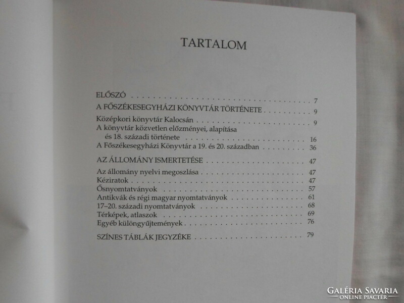 Boros István: A Kalocsai Főszékesegyházi Könyvtár (1994)