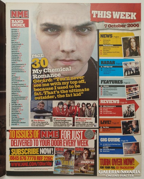 NME magazin 06/10/7 Killers Chemical Romance Klaxons Art Brut Manic Street Preachers View