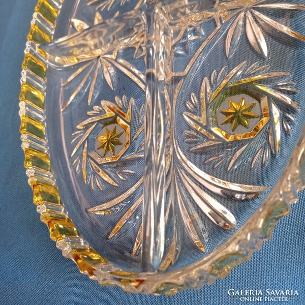 Walther Glas osztott ólomkristály üveg kínáló,  31 x 19 cm