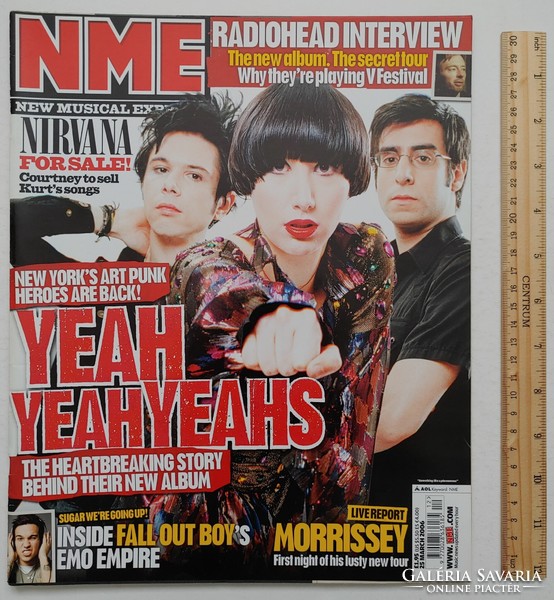 NME magazin 06/3/25 Yeah Yeahs Fall Out Boy Radiohead Klaxons Your Own Pet Bloc Party