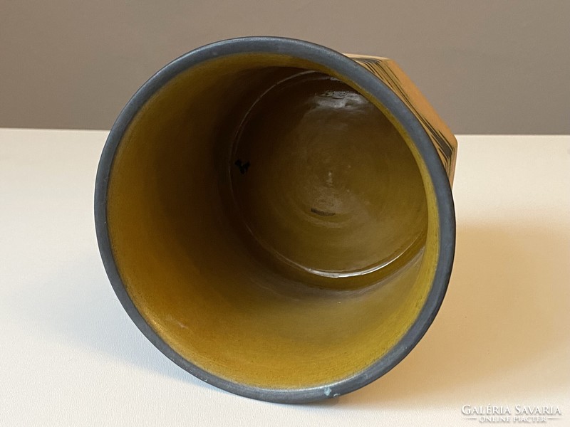 Sand colored glazed ceramic bowl