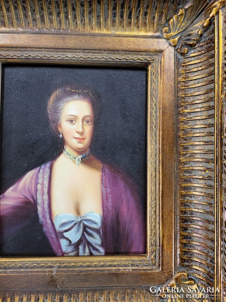 Biedermeier female portrait, oil on canvas painting