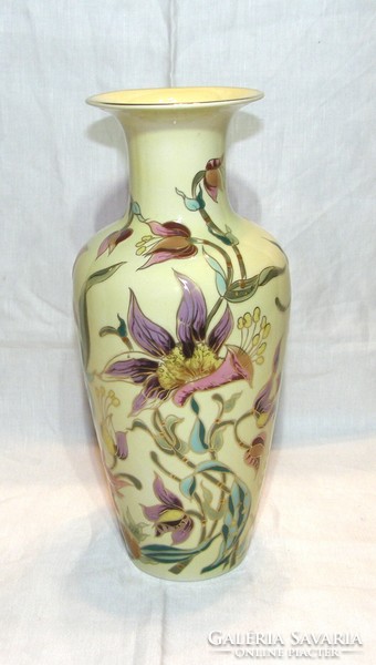 Zsolnay orchid pattern vase - 27 cm