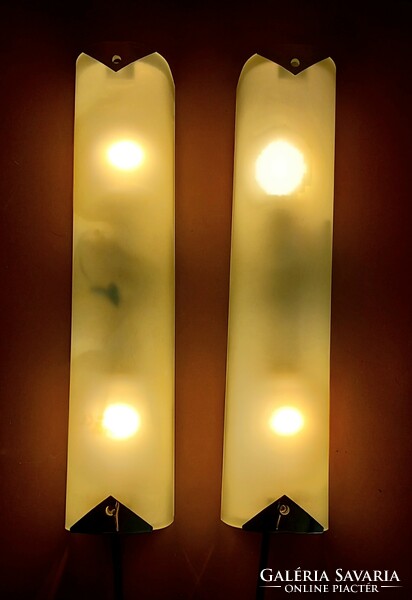Vintage Bauhaus  fali lámpa párban Alkudható! Tejüveg búrával!