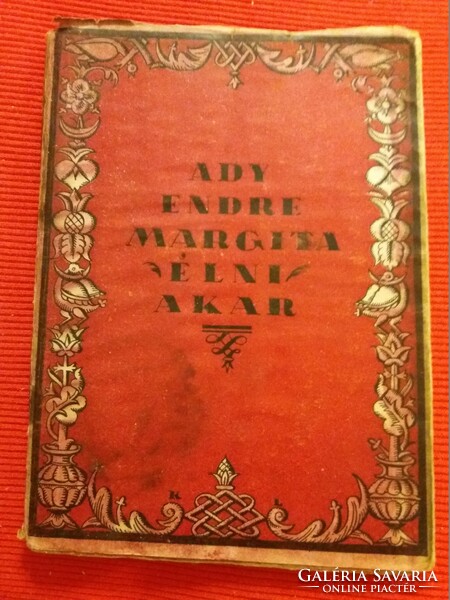 1921.Antik Ady Endre : MARGITA ÉLNI AKAR könyv képek szerint "Amicus" kiadóvállalat