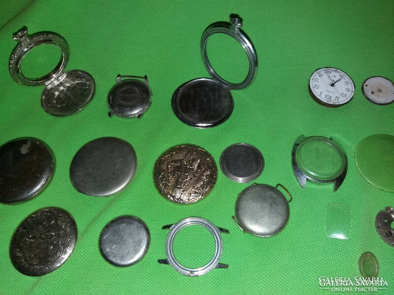 Huge clock parts package with antique old pieces only in one according to the pictures