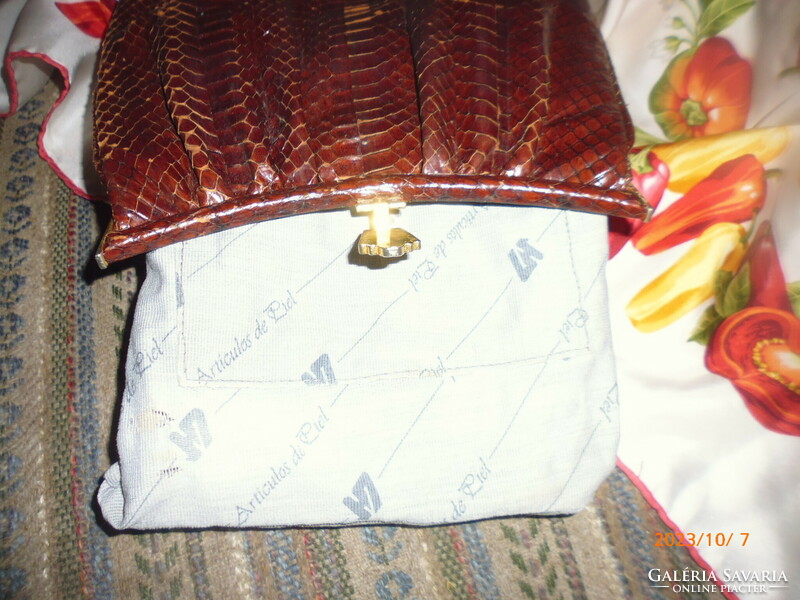 Vintage Olasz  kígyóbőr  táska .kézi  táska .