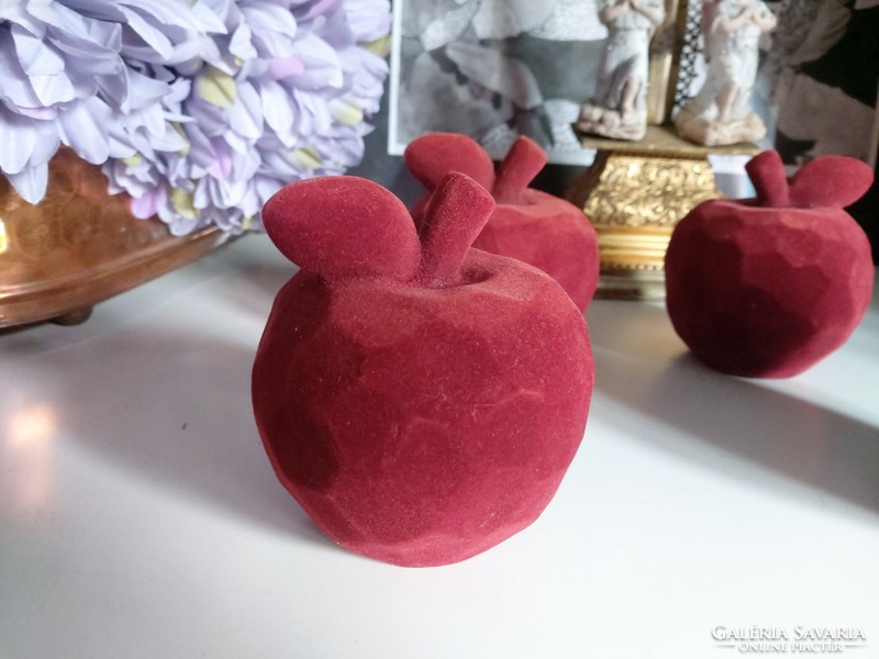 Larger size, burgundy decor apple with a velvety surface, price/pc