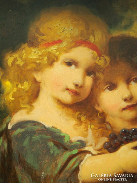 Veress Zoltan: two little girls with grapes