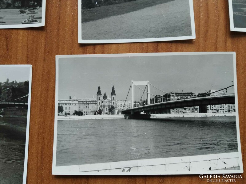 9 db kisméretű fotó egyben, Budapest, Vajdahunyad Vára, hidak, 1965-1970 év közötti