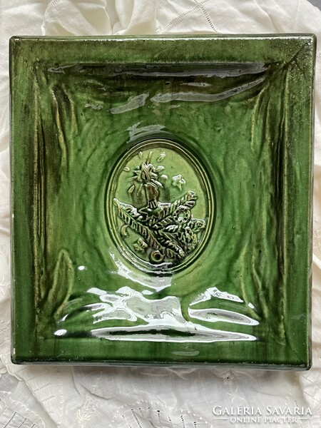 Christmas picture stove tile, decorative tile with wonderful green glaze