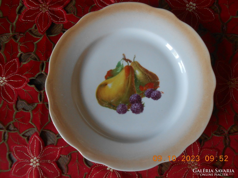 Antik Zsolnay gyümölcs mintás tányér