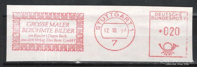 Machine wage exemption on cut-off 0026 (bundes) Stuttgart 1 1967