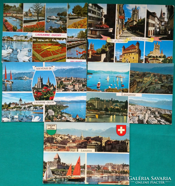 Switzerland, Lausanne, cityscape, city panorama, postcards