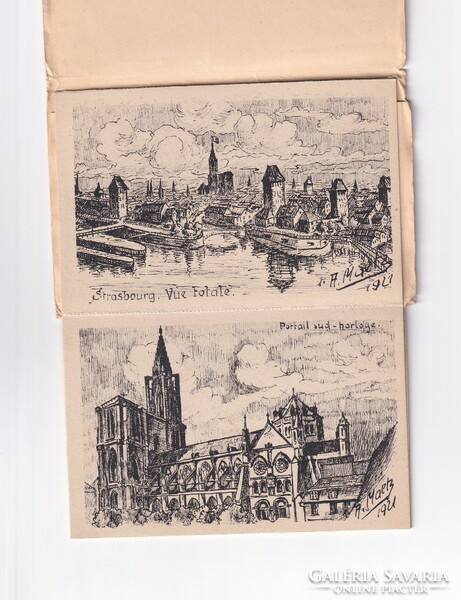 Greetings from the city of Strasbourg envelope postcard postman