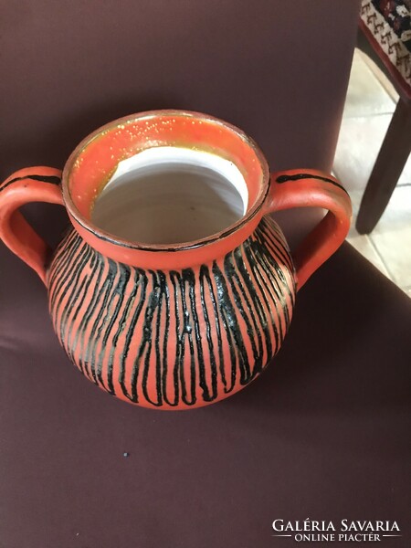 Retro glazed ceramic pot holder for a vase or vase decoration