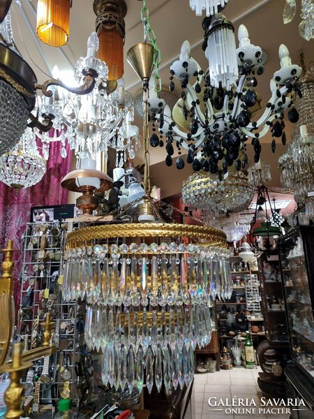 Renovated Czechoslovak crystal chandelier
