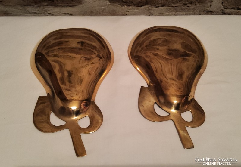 Brass fire enamel decoration offering/decorative object 2 pcs