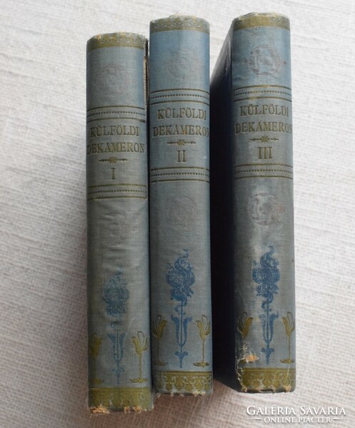 Foreign decameron Cserhalmi h. Attila Irén and Gerő 1895 Budapest Athenaeum József Vass Volumes I-III