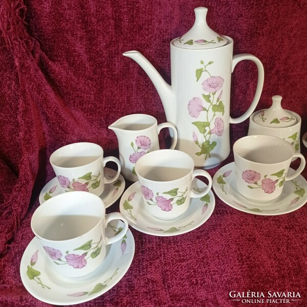 Coffee set with a retro lowland morning glory pattern