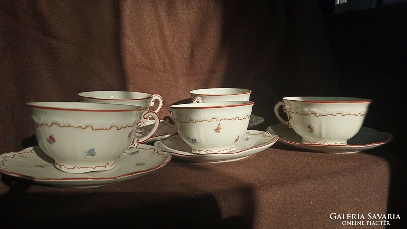 Zsolnay porcelain, antique, 5 teacups