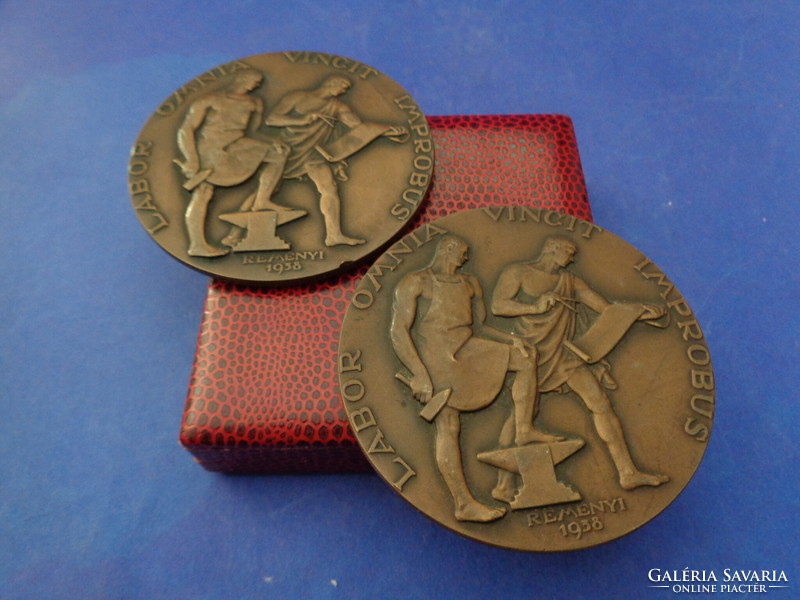 Remény 1938 bronze commemorative medal 2 pcs
