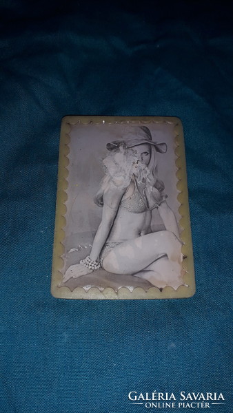 Old 3-stick tobacconist target shooting pocket mirror game - brigitte bardot with bikini image as pictured