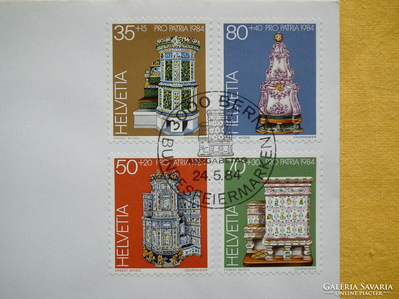 1984. Svájc FDC - Pro Patria - Csempekályhák bélyegsorral