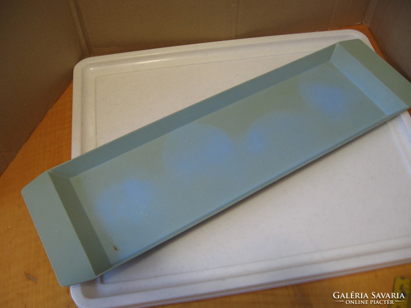 Retro blue melamine tray