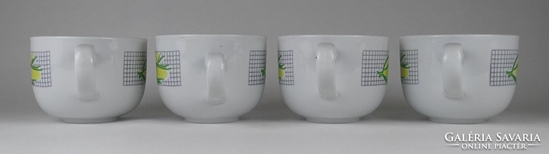 1O975 Régi nagyméretű vastag falú Zsolnay porcelán teáscsésze készlet 4 darab