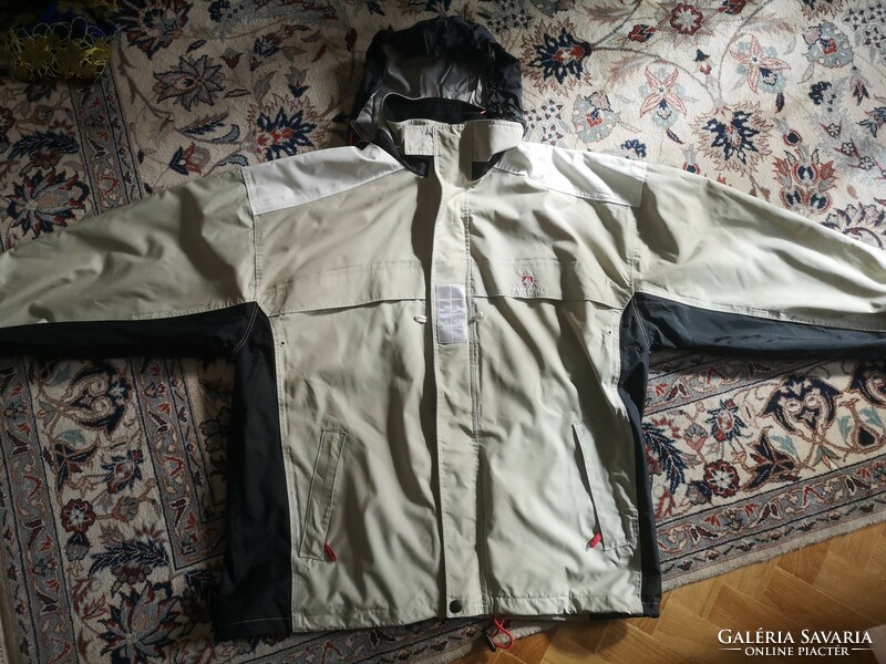 NewPort XXL-es bézs-fekete vízlepergetős kabát átmeneti vitorlás dzseki mb 150 cm