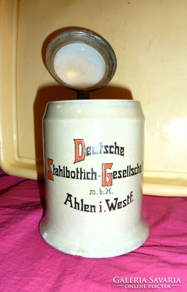 German porcelain jug with metal lid