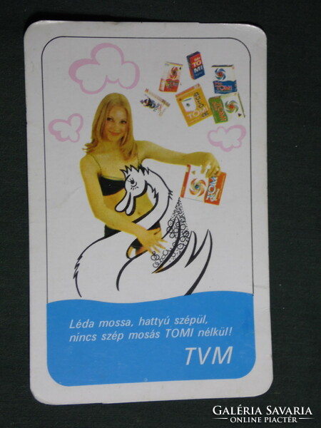Kártyanaptár, Tomi mosópor, TVM ,erotikus női modell,1973