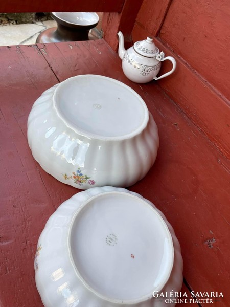 Floral Bulgarian porcelain bowl with scones, stew, soup bowl, coma bowl, peasant bowl