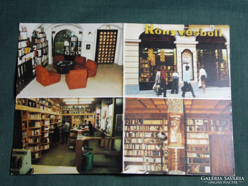 Card calendar, educated people bookstore, book distribution company, Budapest, 1976