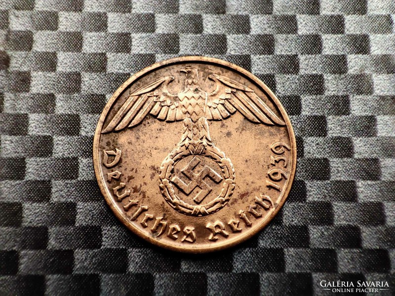 Németország - Harmadik Birodalom 1 reichspfennig, 1939 Verdejel "B" - Bécs
