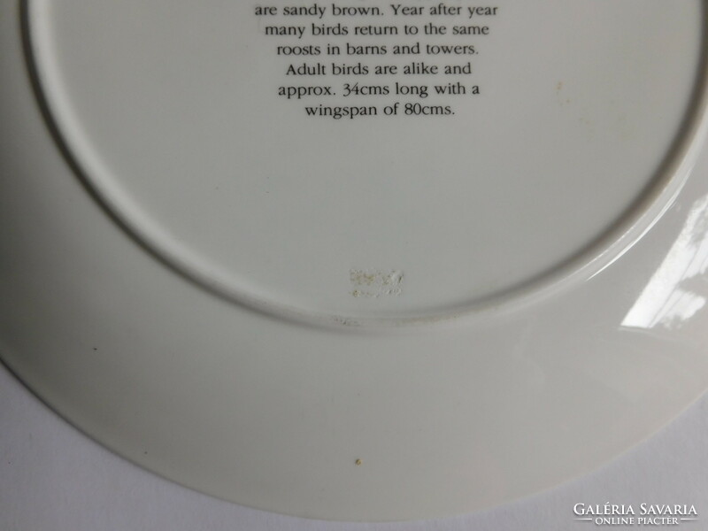 Angol madaras tányér - Gyöngybagoly család 22 cm
