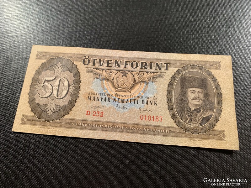 *** 1951 Rákosi coat of arms 50 forints ***