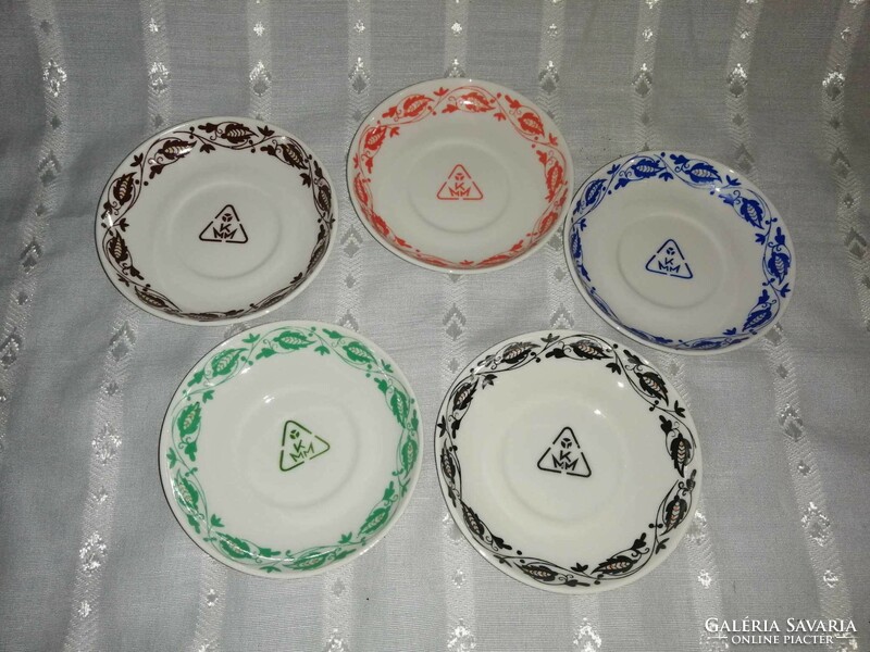 Hóllóház porcelain saucer with Mkm inscription 5 pieces in one (a6)