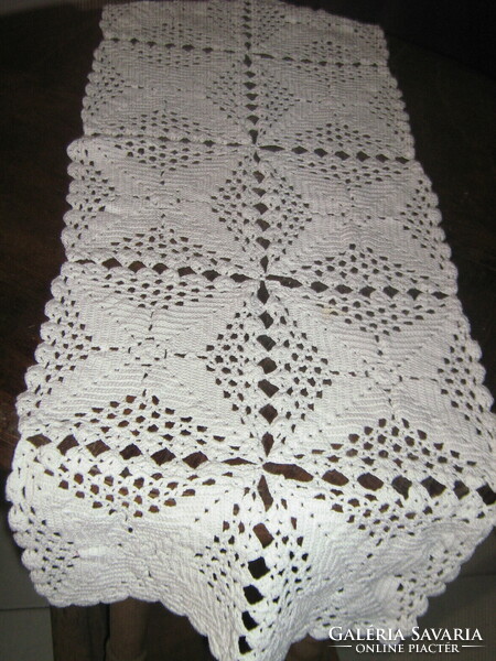 Beautiful antique hand crocheted tablecloth runner