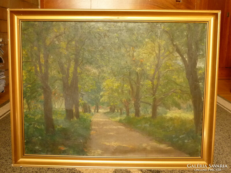 János László Áldor oil painting for sale: forest road