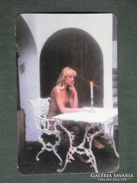 Kártyanaptár, Trafik ajándék üzletek,erotikus női akt modell, 1985