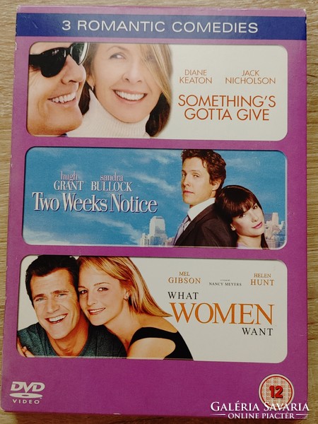 3 Romantic comedies in English, 3 DVDs