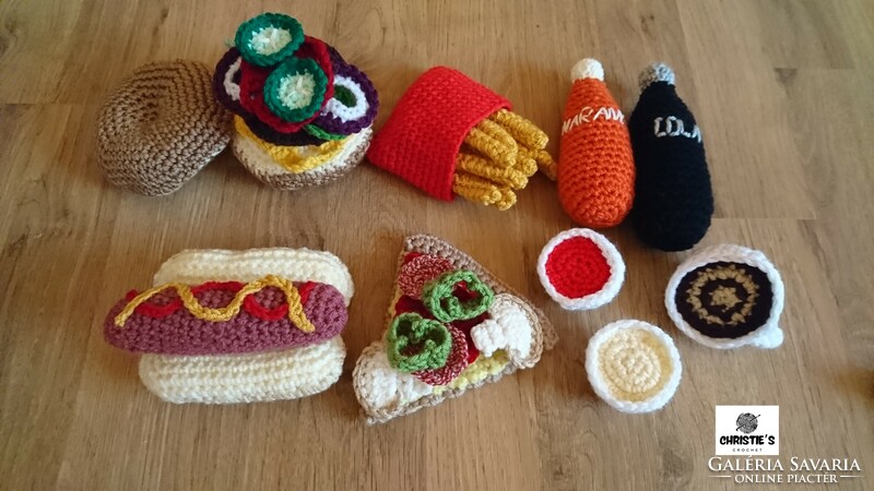 Crochet toy hamburger pack