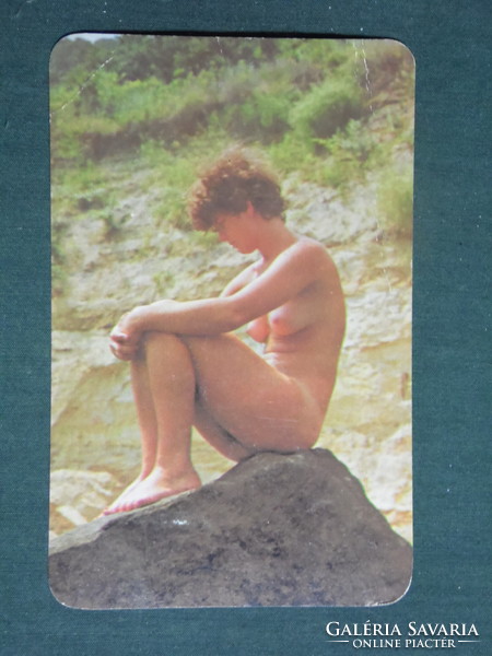 Kártyanaptár, Trafik ajándék üzletek, művészet,erotikus női akt modell,1983