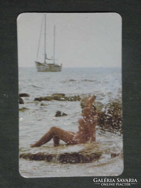 Card calendar, traffic gift shops, erotic female nude model, 1986