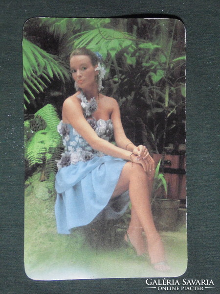 Kártyanaptár,S Modell ruházat divat,erotikus női modell,1984