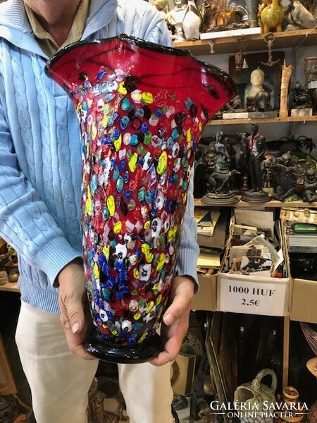 Murano glass vase, height 52 cm, flawless. Circa 1940