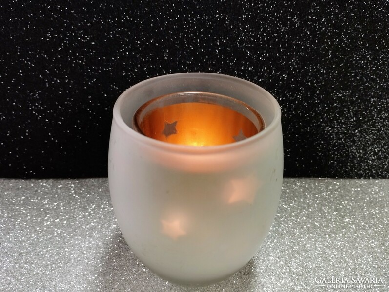 Double-walled glass candle holder
