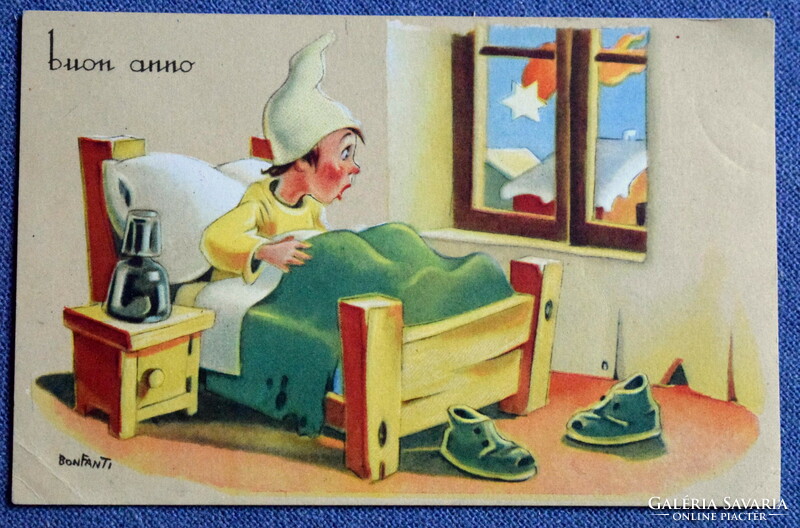 Old Bonfanti New Year greeting card from 1949